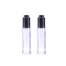 High Quality Empty 20Ml 30Ml Clear Glass Cosmetic Serum Oil Silver Gold Press Push Pump Bottom Dropper Bottles